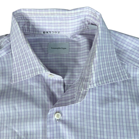 Ermenegildo Zegna Other - Ermenegildo Zegna Shirt Mens 41 16 Purple Check Dress Button Up Long Sleeve